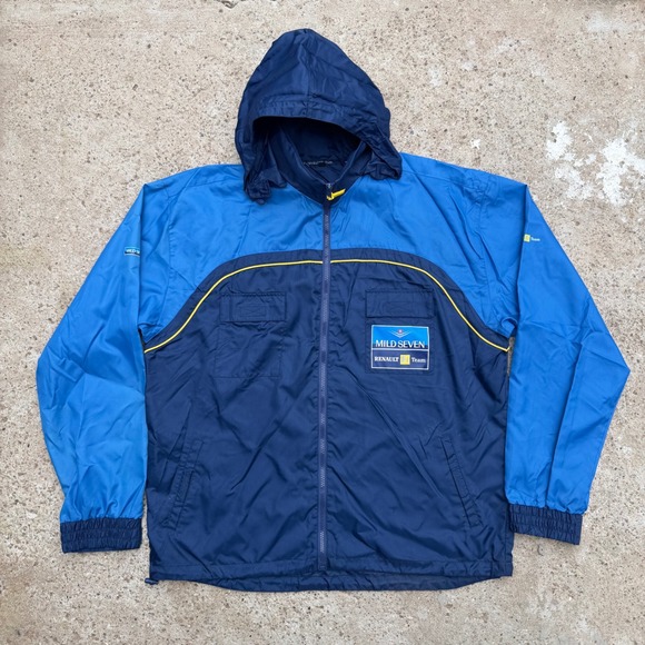 Formula 1 Other - Vintage Mild Seven Renault F1 Team Hooded Racing Jacket Y2K Formula 1 Blue XL
